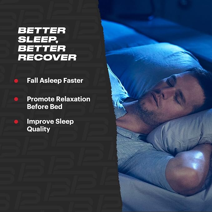 TB12 Sleep - Sleep Supplement with Magnesium, L-Theanine, Chamomile, GABA, and Melatonin to Fall Asleep Faster, Promote Relaxation, and Improve Sleep Quality. Stress and Mood Nightly Support