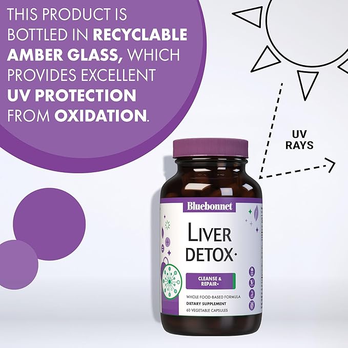 Bluebonnet Nutrition Liver Detox, Liver Health*, Antioxidant Protection*, Soy-Free, Gluten-Free, Kosher Certified, Non-GMO, Dairy-Free, 60 Vegetable Capsules, 60 Servings