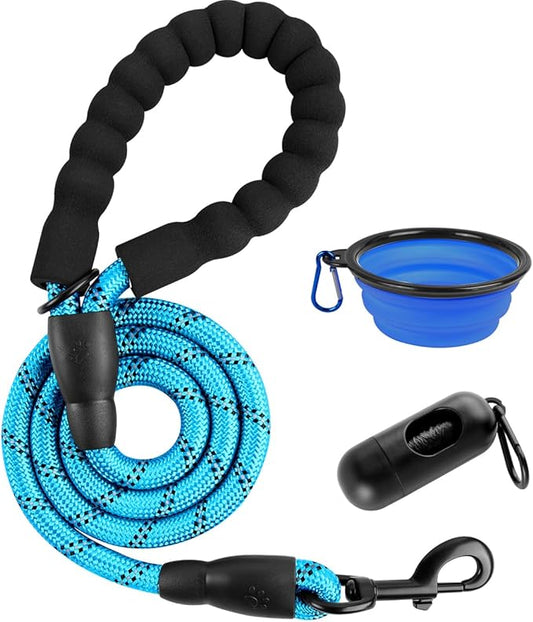 BARKBAY Dog Leashes for Large Dogs Heavy Duty Dog Leash 4/5/6 FT with Comfortable Padded Handle and Highly Reflective Threads for Medium Large Dogs Walking Training Running (4FT-1/2'',Blue)