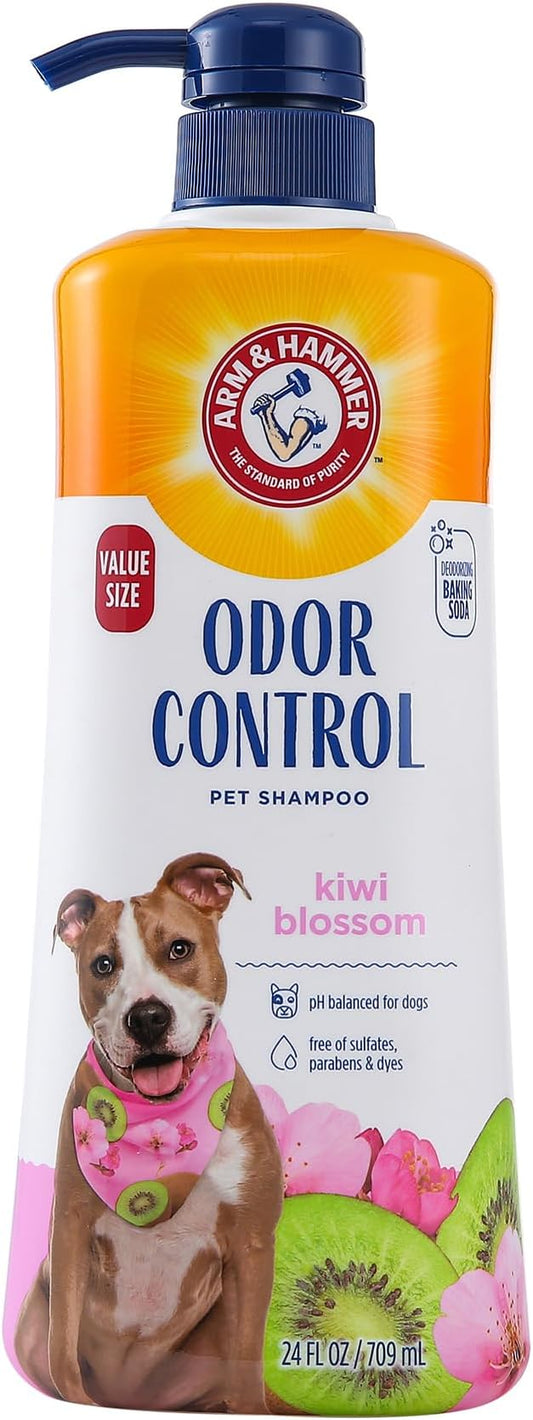 Arm & Hammer for Pets Odor Control Pet Shampoo, Value Size Bottle with Pump | Odor Eliminating Dog Shampoo | Great for All Dogs & Puppies, Fresh Kiwi Blossom Scent, 24 oz