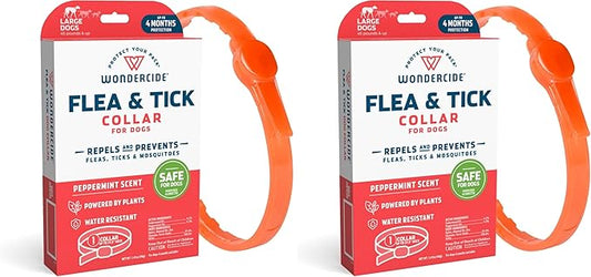 Wondercide Dog Collar - Flea, Tick, and Mosquito Repellent for Dogs - with Natural Essential Oils - Up to 4 Months Protection - Large (Pack of 2)