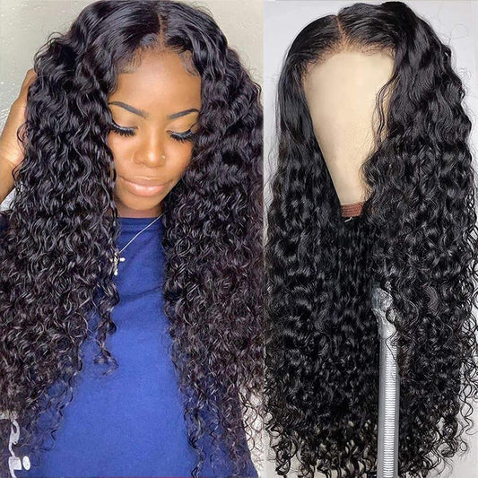 Cheetahbeauty Deep Wave 13X6 Hd Transparent Lace Front Wigs Brazilian 10A Grade Deep Curly Human Hair Wigs For Black Women Pre P