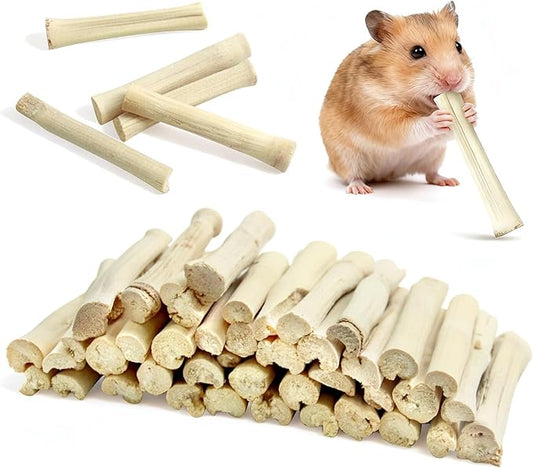 430g Natural Sweet Bamboo Chew Toys Chew Sticks Bamboo Sticks Teething Toy for Rabbit, Bunny, Guinea Pig, Hamster, Chinchilla, Bunny, Rat and Other Small Animals