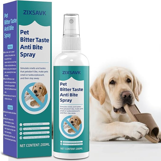 Bitter Apple Spray for Dogs - No Chew Spray for Dogs | Safe, Non-Toxic Chewing Deterrent | Stop Licking, Biting & Destructive Behavior | Training Aid (200ml)