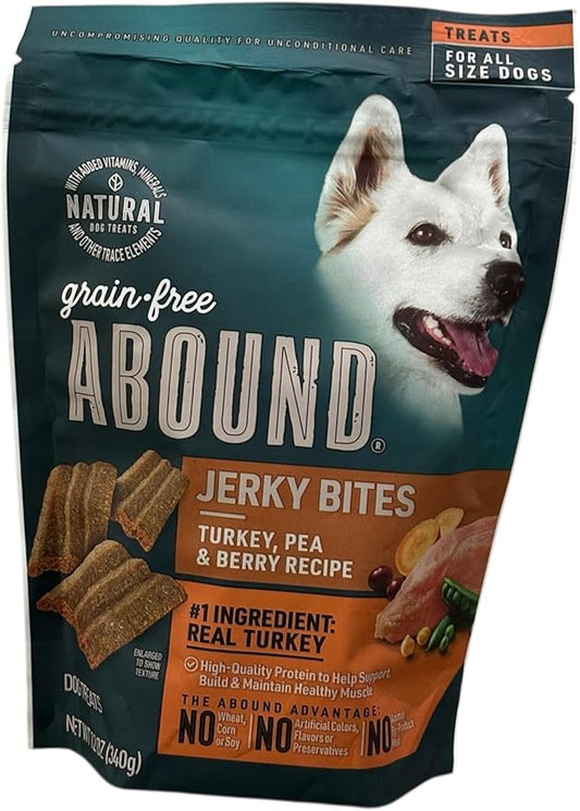 Abound Grain Free Turkey Jerky Bites, 12 Ounce (Pack of 1)