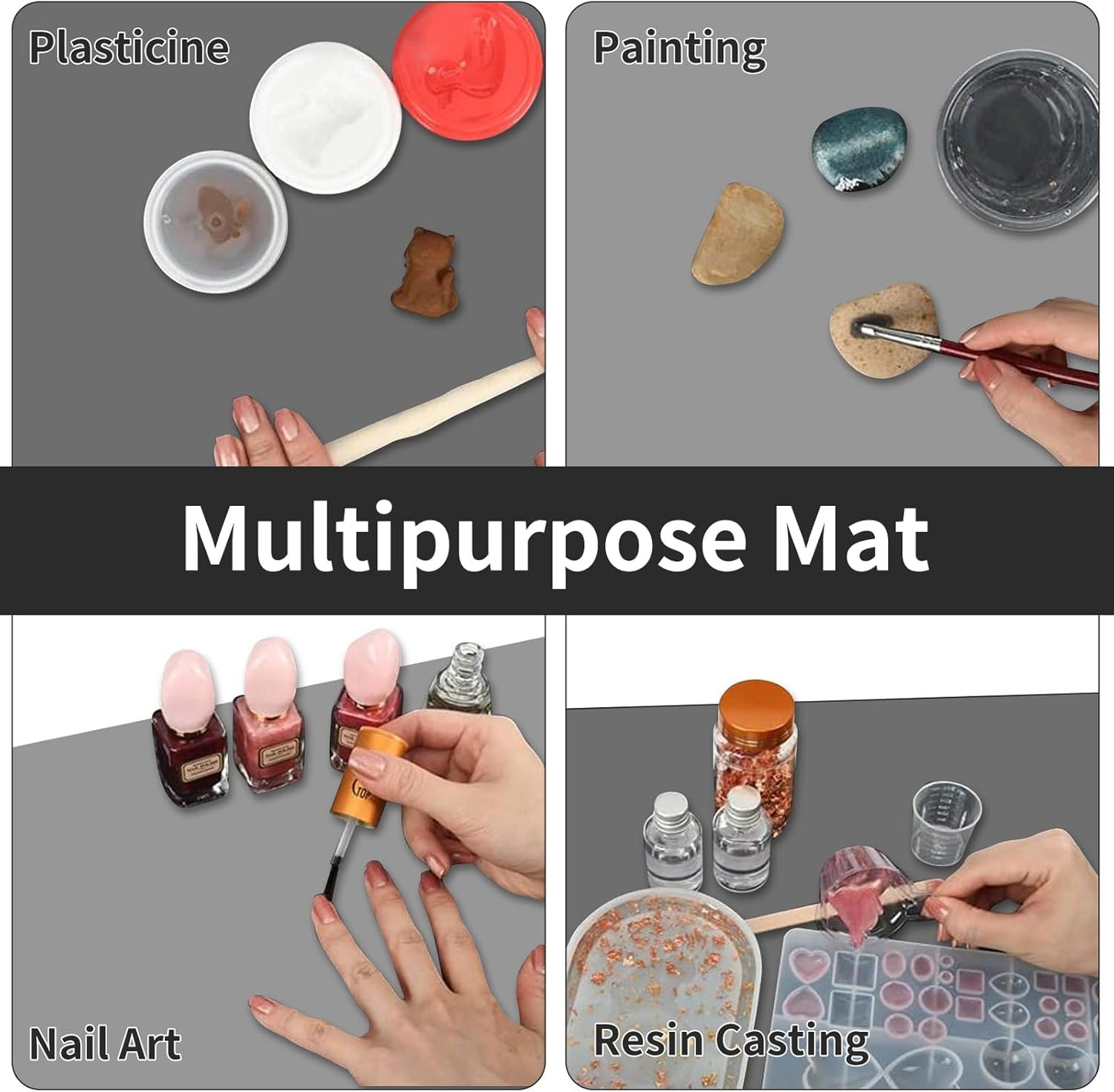 2MM Extra Thick Silicone Mats for Kitchen Counter (47.2"x23.6"x0.08"), Kitchen Island Largest Heat-Resistant Mat, Thicker Non-slip Desk Protect Mat, Multipurpose Countertop Protector, Dark Gray