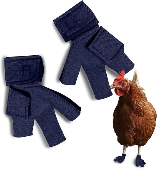 Chicken Shoes for Injured Feet – Protective Neoprene Footwear for Chicken, Open-Toe Design for Bumblefoot Relief, Made in USA - Standard, 3" Max. Inside Width, Navy