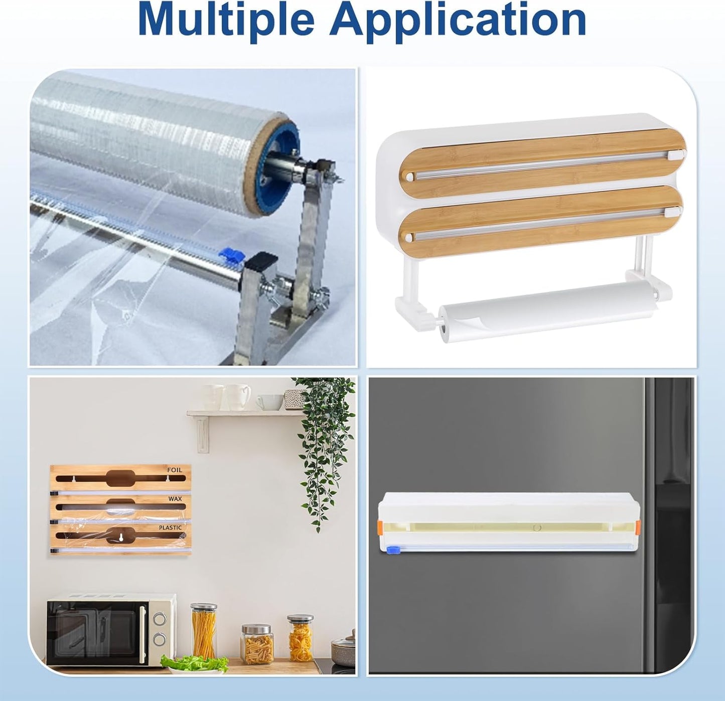 PATIKIL 8pcs Plastic Wrap Cutter, 17in Plastic Wrap Slide Cutter Snap Card Slot Installation Replacement for Aluminum Foil Wax Paper Parchment Paper Wrap Dispenser, White