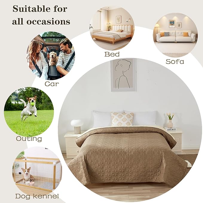 Waterproof Dog Bed Cover Pet Blanket, Soft Pet Couch Covers for Sofa Washable, Bed Couch Sofa Furniture Protector for Puppy Cat Kids (Red,210 * 305 CM)