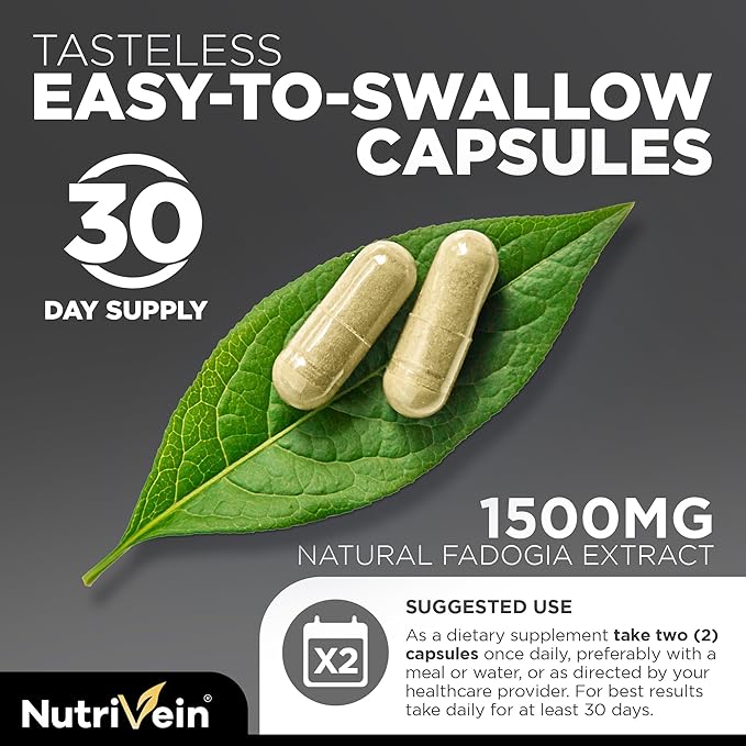 Nutrivein Premium Pure Himalayan Shilajit for Men and Women - 1500 mg - 60 Capsules- Powerful Resin Extract Blended with Irish Sea Moss, Tongkat Ali, & Ashwagandha - Vitality, Clarity, & Performance