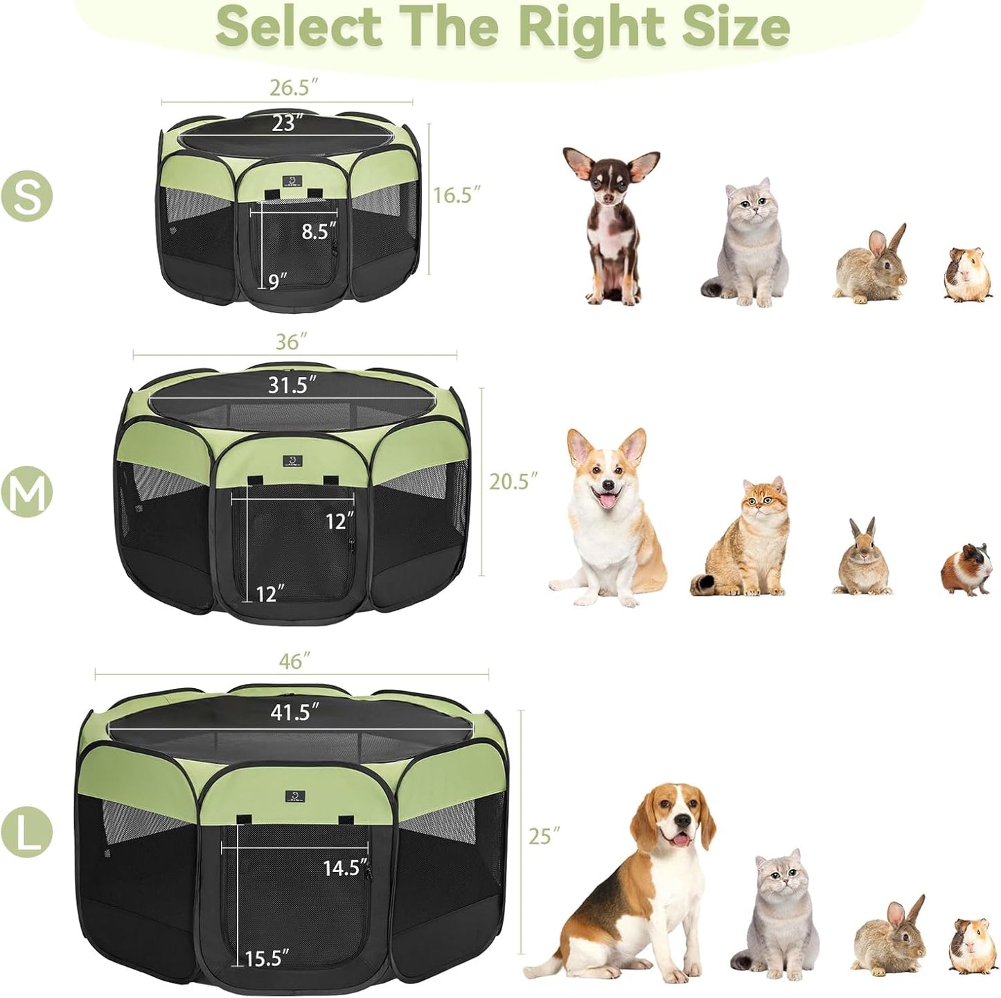 A 4 Pet Portable Cat Playpen for Small Dogs, 27" Small Kitten Playpen, Suitable for Puppy/Cats/Rabbit/Chick, Cat Play Pen with Mesh Panel(11”W × 7.5”H)