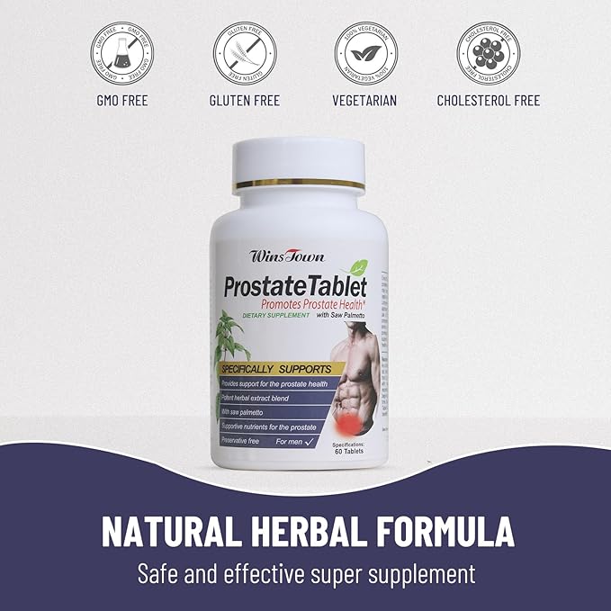 Prostate Pills, 600mg Male Saw Palmetto Prostate Supplements, Support Better Sleep and Urinary Health, 60 Tablets