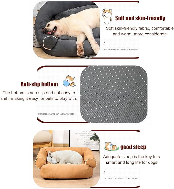 Suede Sofa Dog Bed, Multiple Sizes Orthopedic Memory Foam Mattress, Durable and Calming, Washable Dog Bed with Anti-Slip Bottom XL Green