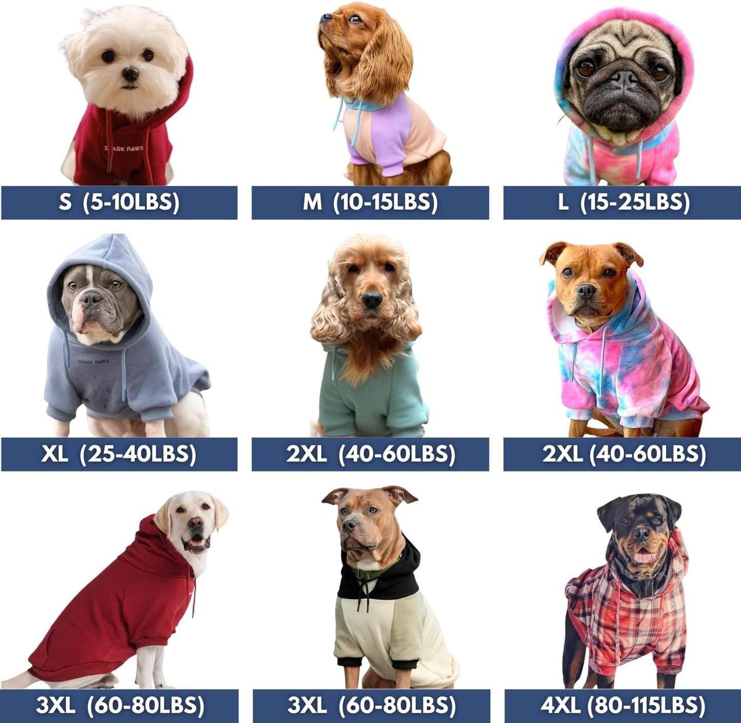 Spark Paws Dog Hoodie – Premium Dog Sweater for Small, Medium, and Large Dogs | Warm Outfits for French Bulldogs, Pitbull, Puppy, Winter Jacket Alternative - Alpine - XL