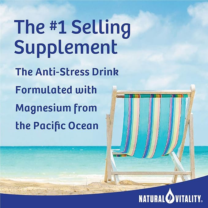 Natural Vitality Calm, Magnesium Citrate Supplement, Anti-Stress Drink Mix Powder, Lemon - 8 Ounce (Packagaing May Vary)