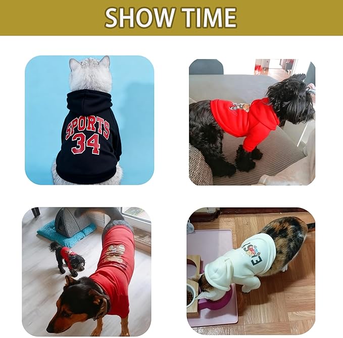 Custom Dog Hoodie, Personalized Sweatshirt with Photo Text Name Logo, Customized Hooded Sweater for Small Medium Large Dogs & Cats (Red, X-Large)