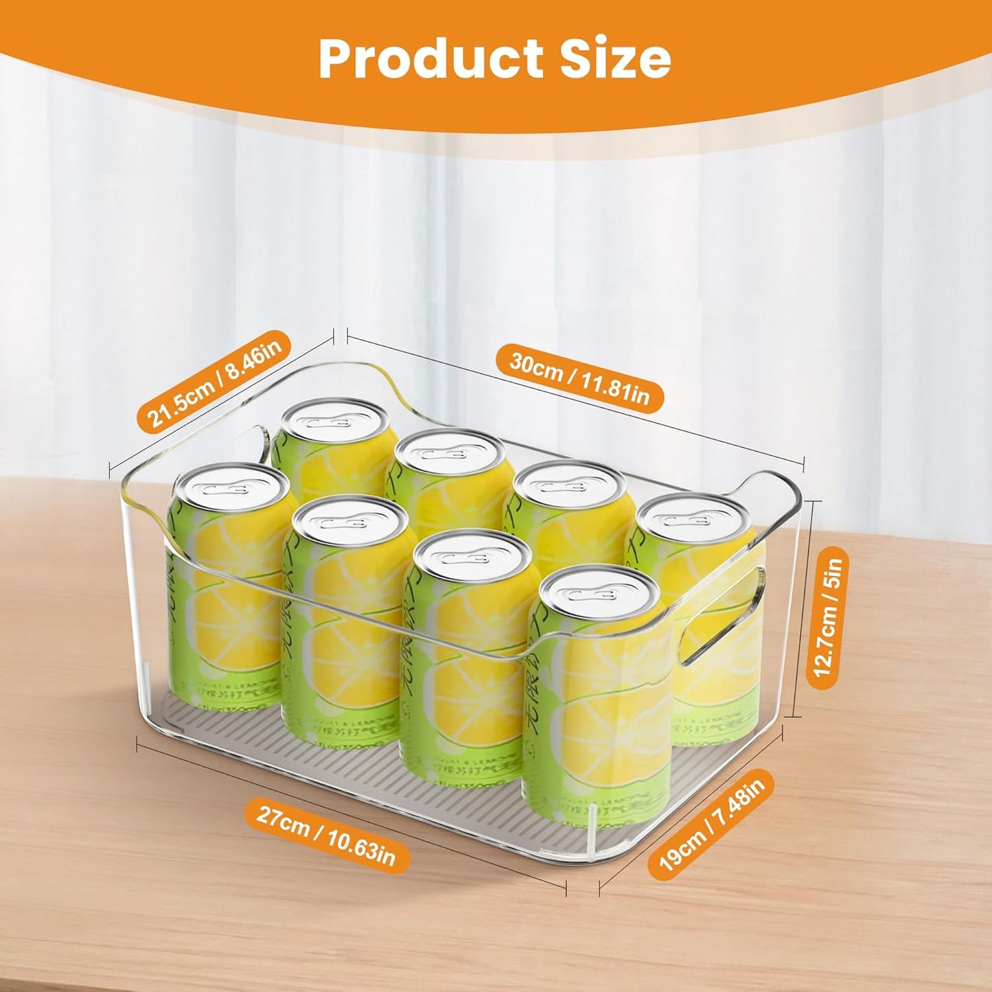 Clear Plastic Storage Bins-Pantry Organizers & Storage Containers-Refrigerator Organizer Bins with Handle - Home Organization Must Haves for Kitchen(Clear 6 Pack-Large)