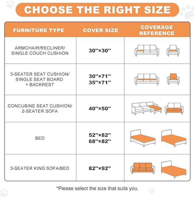 100% Waterproof Dog Couch Protector, Triple-Layer Waterproof Dog Bed Cover Pet Blanket Reversible 2-Tone Sofa Shield, Non-Slip Furniture Guard for Pets(42×50 Inch, Khaki+Off White)