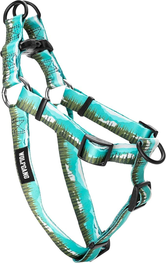 Wolfgang Heavy Duty Adjustable Dog Harness, Pull-Tested to Over 800 lbs for Walking & Training, GreatEscape Print, Large