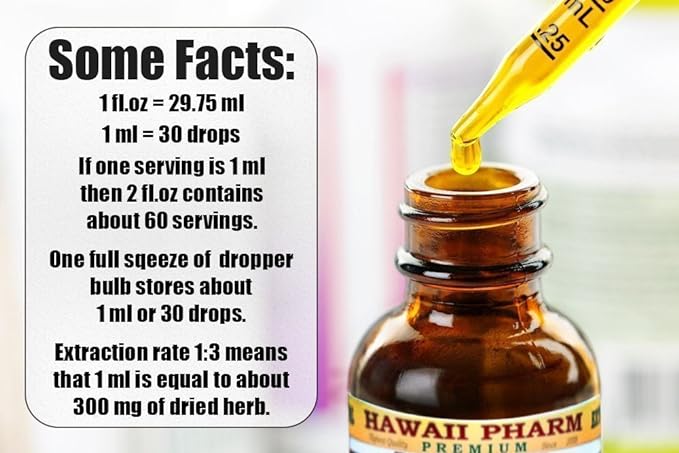 Ashwagandha Alcohol-Free Liquid Extract, Organic Ashwagandha (Withania Somnifera) Dried Root Glycerite Hawaii Pharm Natural Herbal Supplement 4x4 oz
