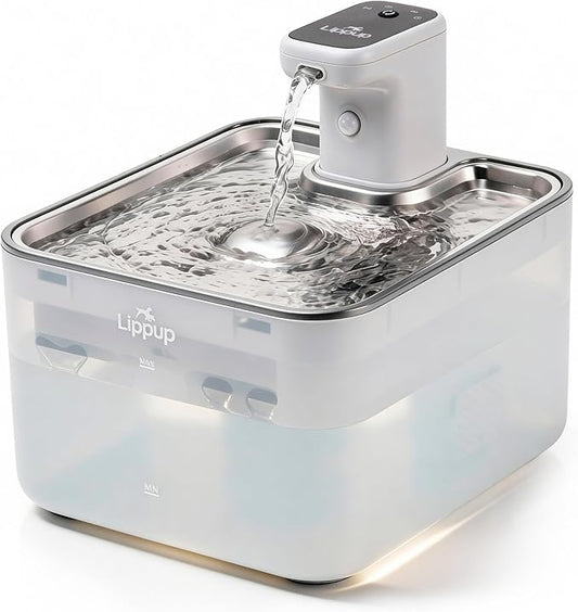 Cat Water Fountain Cordless, 88oz/2.6L Wireless Pet Water Fountains for Cats Indoor, Battery Operated Cat Drinking Fountain with Motion Sensor, Ultra Quiet Pump, BPA-Free, White