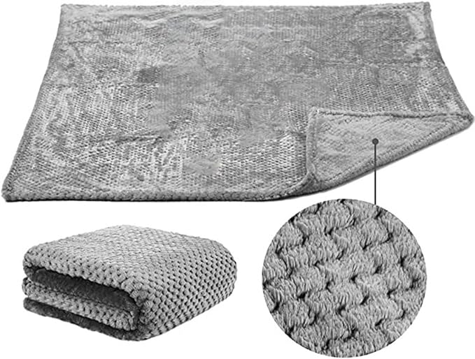 Pet Blanket Warm Soft Dog Blankets Washable Cat Throw Blankets Sofa Bed Couch Furniture Protector Cover for Small Medium Large Dogs Cats, Grey, 20" x 28"