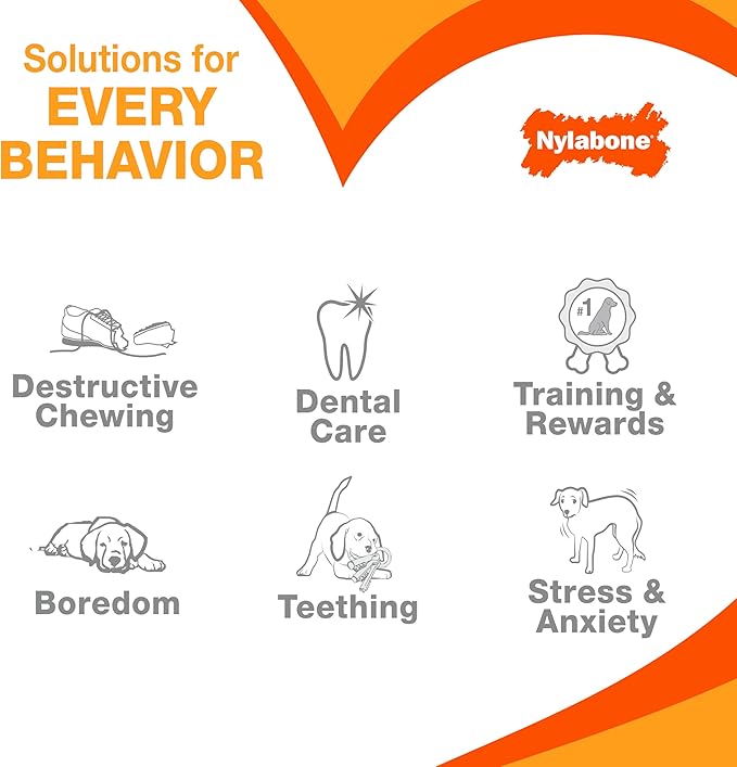 Nylabone Original Bone Flexi Chew Toy for Dogs, Flexible Dog Toys for Moderate & Gentle Chewers, Chicken Flavor, Medium - Up to 35 lbs, 2 Pack