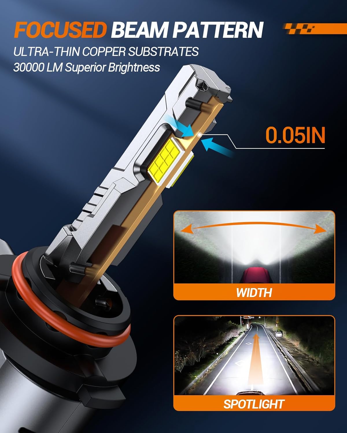 SEALIGHT 9006 Fog Bulbs, 10X Ultra-Bright 50,000LM HB4 1:1 Mini Size with 14000RPM Cooling Fan, Plug-N-Play, Pack of 2