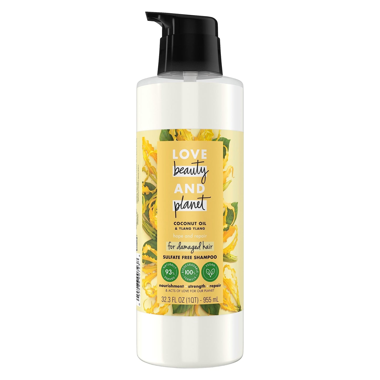 Love Beauty And Planet Coconut Oil & Ylang Hope And Repair Sulfate-Free Shampoo For Split Ends, Dry & Damaged Hair, Paraben, Sil