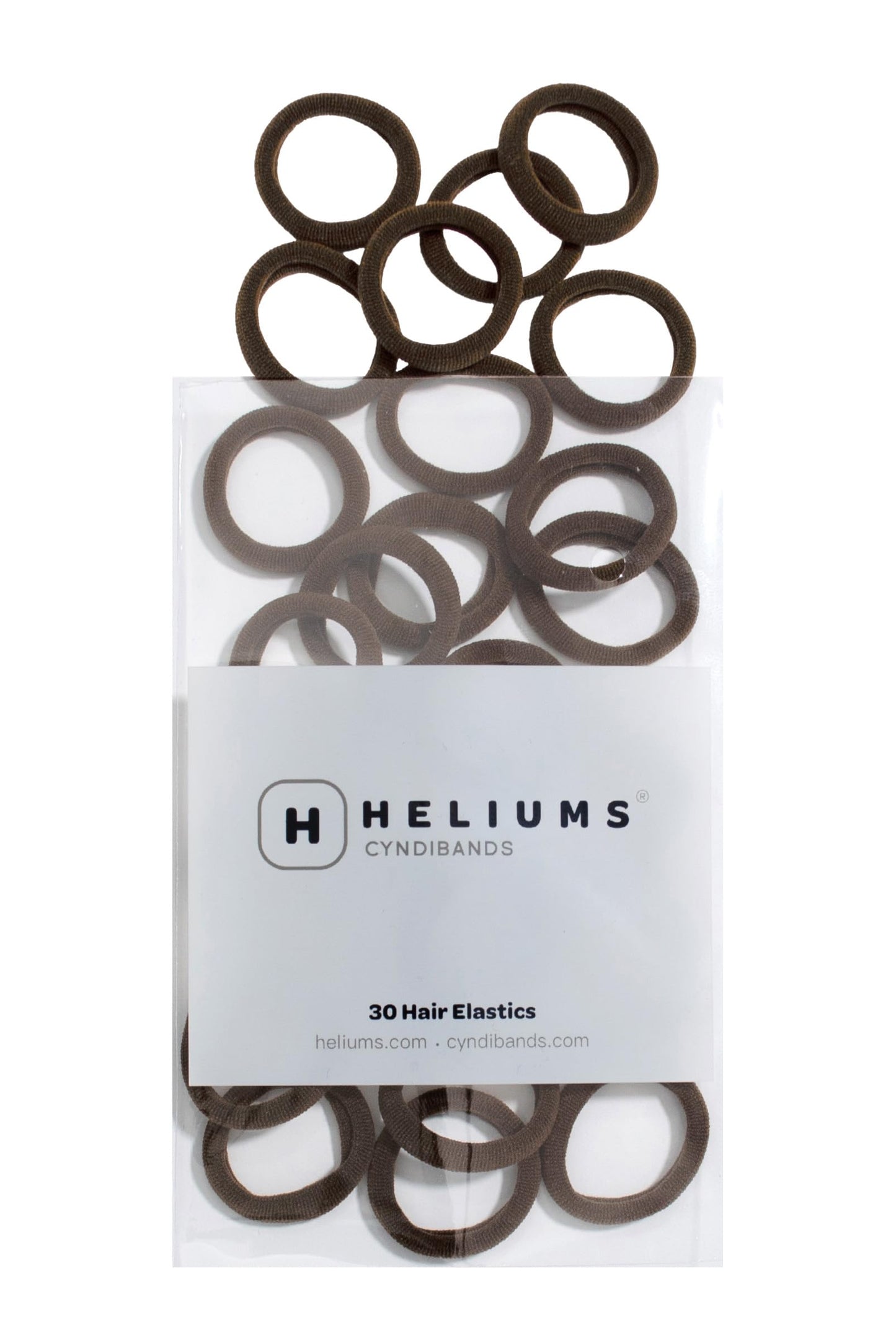 Heliums Small Hair Ties - 1 Inch Seamless No-Damage Ponytail Holders For Kids, Braids And Thin Hair (Dark Brown, 30 Count)