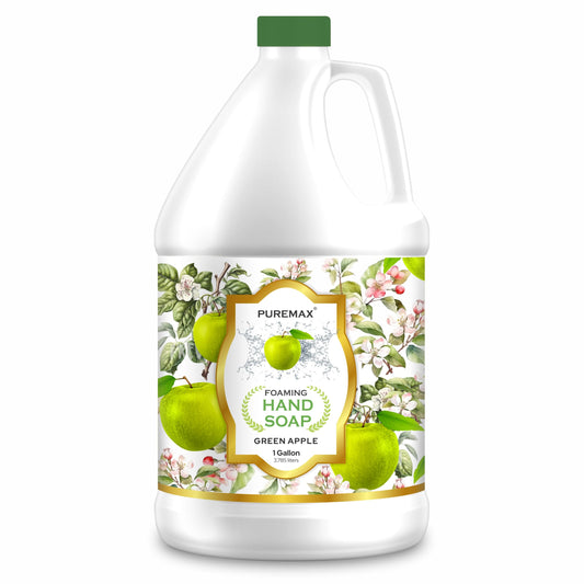 Puremax Foaming Hand Soap Refill With Essential Oils | Green Apple | Moisturizing | All-Natural | Made In Usa | 128 Fl Oz (1 Gal