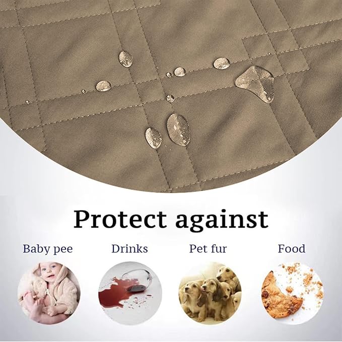 Waterproof Dog Bed Covers for Couch Protection, Water-Resistant Soft Dog Pet Blanket Anti-Slip Dog Blanket for Bed, for Furniture Bed Couch Sofa (Taupe,96x82inch)