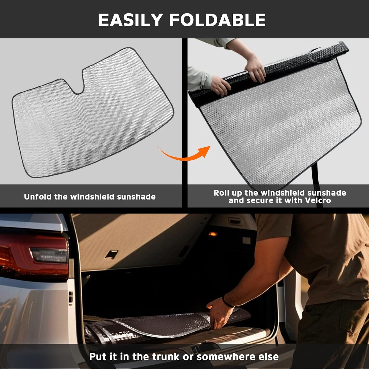 Windshield Sun Shade for BMW X5 2019-2025 - 5-Layer Bubble Foldable Front Window Shade Sun Visor Accessories - Blocks Heat & UV Rays