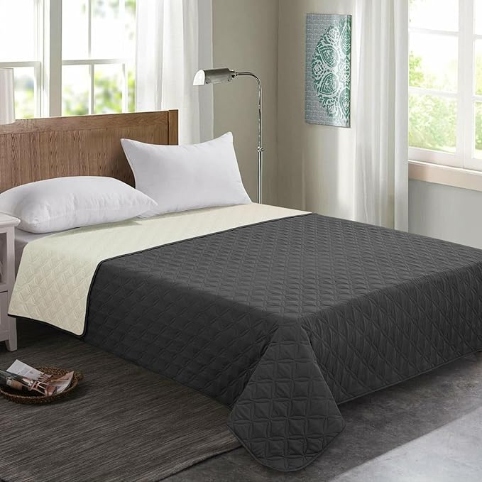 SPXTEX 100% Waterproof Dog Bed Cover, Reusable Pet Furniture Cover, Non-Slip Dog Blanket Incontinence Mattress, for Kids Children Dog Cats Cover Sofa Couch(82x102 Inches, Dark Gray)