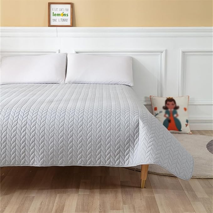 GIBZ Waterproof Dog Bed Cover Anti Slip Pet Furniture Protector Washable Blanket Large Soft Quilted Mat, Grey, 75x180cm