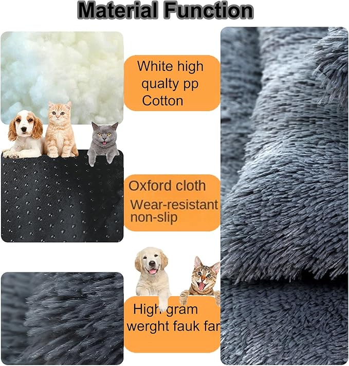 Dog Crate Mat, Dog Bed for Large Dogs, Comfy Fluffy Kennel Pad Anti-Slip for Dog beds & Furniture, Quilted Dog Bed for Pets for Medium/Small Dogs Cats (Color : Gray 1, Size : 36x25)