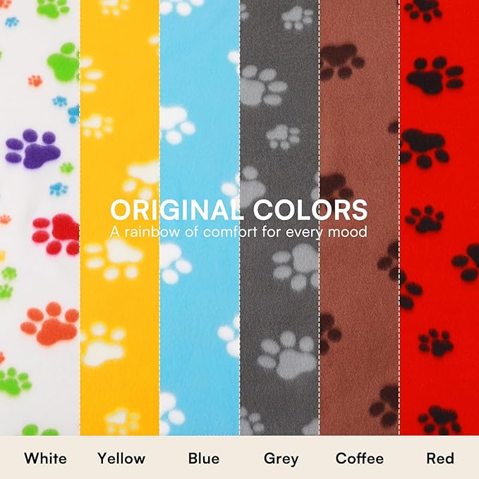 LINENLUX Cute Dog Blanket for Small Medium Dogs 6-Pack Soft Stretchy Fleece Blankets for Pet Cat Puppy Warm Wrinkle-Resistant Throw for Couch Bed Outdoor Coffee 31x24 inch (Pack of 6)
