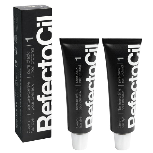 Refectocil Cream Hair Dye 2-Pack - Professional Hair Tint For Long-Lasting Color - Black (#1)