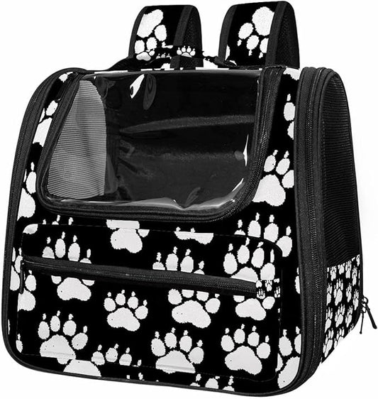Chalk Dog paw Print Pet Carrier Airline Approved Soft Sided Portable Cozy Travel Pet Bag, Car Seat Safe Carrier for Cats and Dogs
