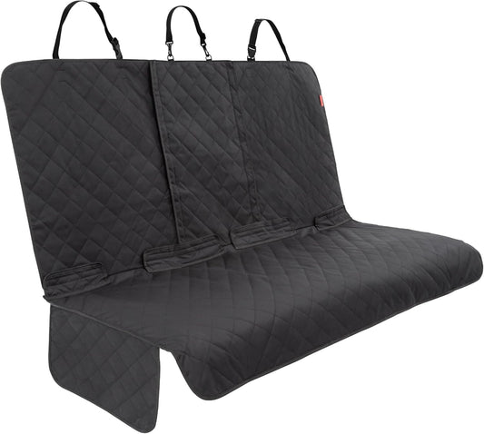 Lusso Gear Dog Car Seat Cover for Back Seat - 100% Waterproof - Full Protection from Mud, Scratches, Shedding - Non-Slip Rear Seat Protector for Dogs - Secure Fit for Car, Truck, SUV (Black)