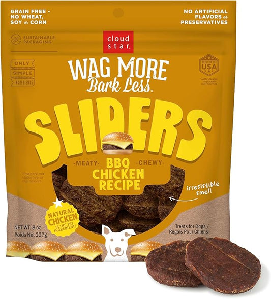 Cloud Star Wag More Bark Less Sliders Dog Treats, BBQ Chicken, 8 oz. Bag