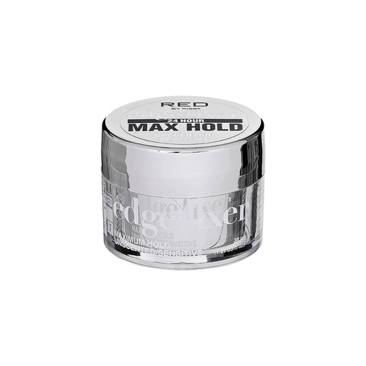 Red By Kiss Edge Fixer 24 Hour Maximum Hold Edge Wax No Flaking Biotin B7 Infused Hair Gel 1.01 Fl.Oz (Unscented)