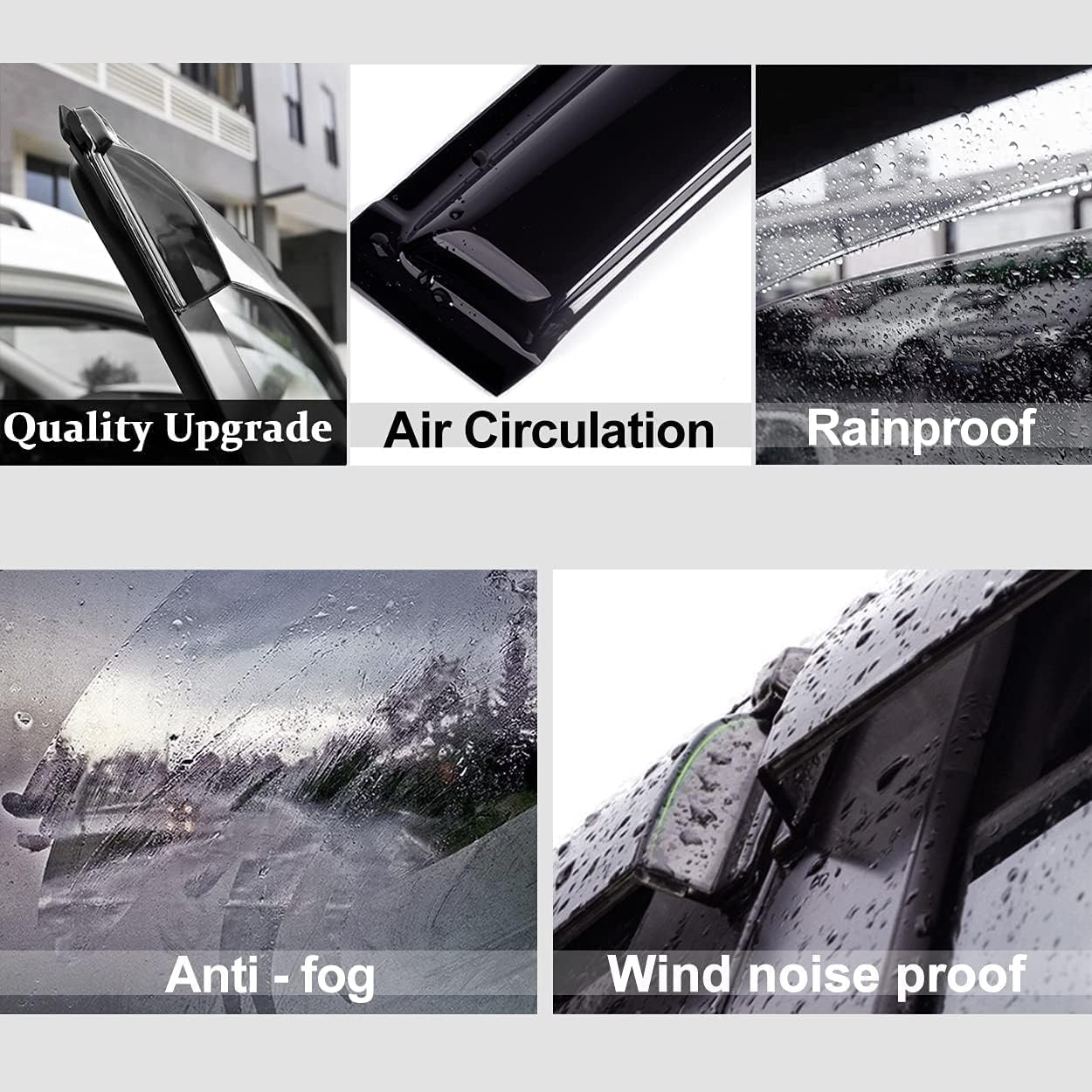94162 Side Window Wind Deflector,4pc Outside Mount Style Shade Sun Rain Guards Set,Nice Window Visor fit for 2009-2016 Toyota Venza