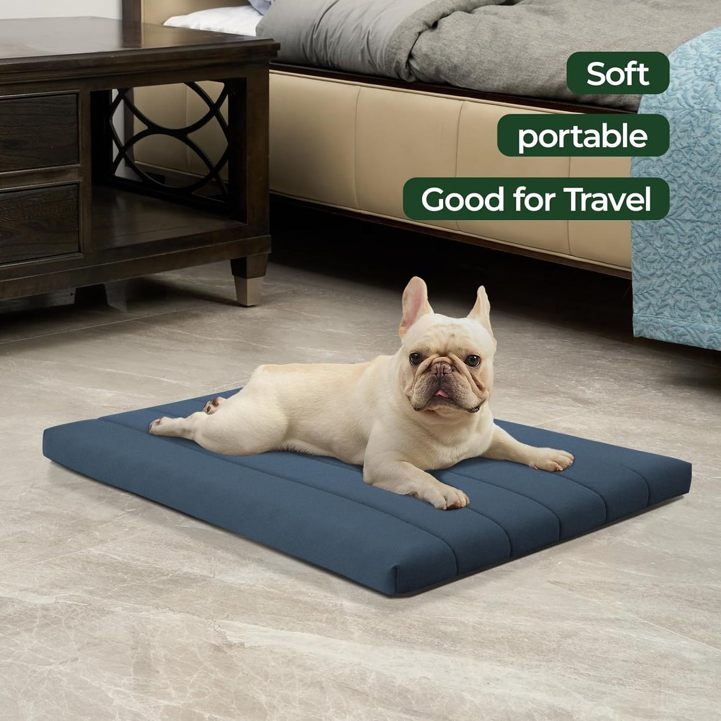 BALANCE Dog Crate Bed, Orthopedic Dog Bed Pad with Waterproof Liner, Washable Crate Foam Pet Mat for Large, Medium, Puppy Dogs Breeds, Periscope, 30"x19"x1.6"