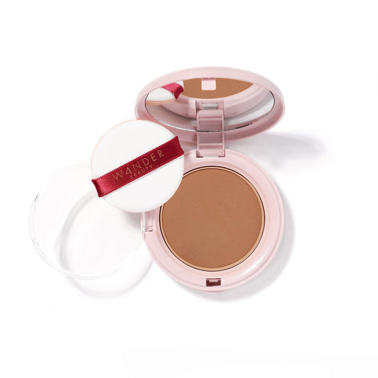 Wander Beauty Wanderlust Powder Foundation - Rich Deep - Blurs & Evens Skin Tone - Perfects & Hydrates With Hyaluronic Acid, Alo