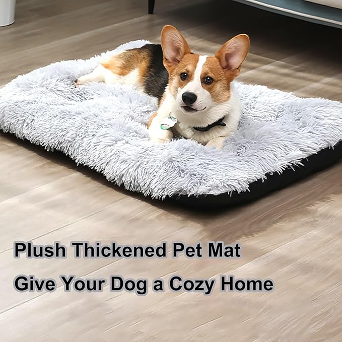 Dog Crate Mat, Dog Bed for Large Dogs, Comfy Fluffy Kennel Pad Anti-Slip for Dog beds & Furniture, Quilted Dog Bed for Pets for Medium/Small Dogs Cats (Color : Blue, Size : 20x14.9)