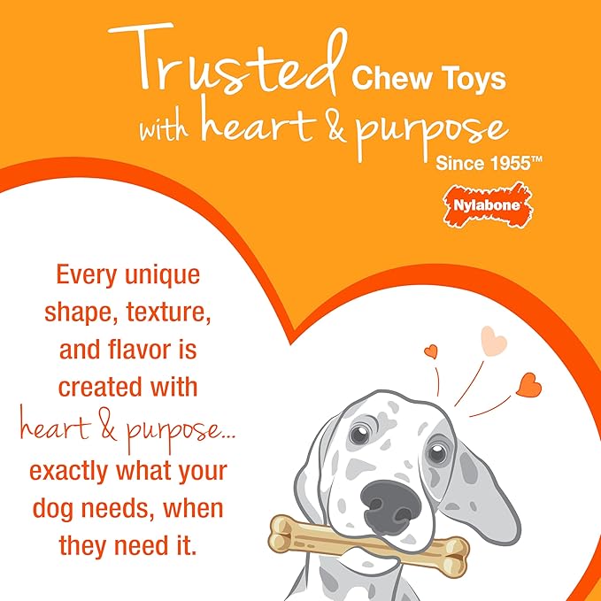 Nylabone Original Bone Flexi Chew Toy for Dogs, Flexible Dog Toys for Moderate Chewers, Chicken Flavor, Medium - Up to 35 lbs, 1 Count