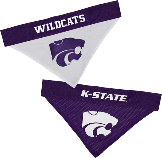 Pets First Collegiate Pet Accessories, Reversible Bandana, Kansas State Wildcats Size Large/X-Large