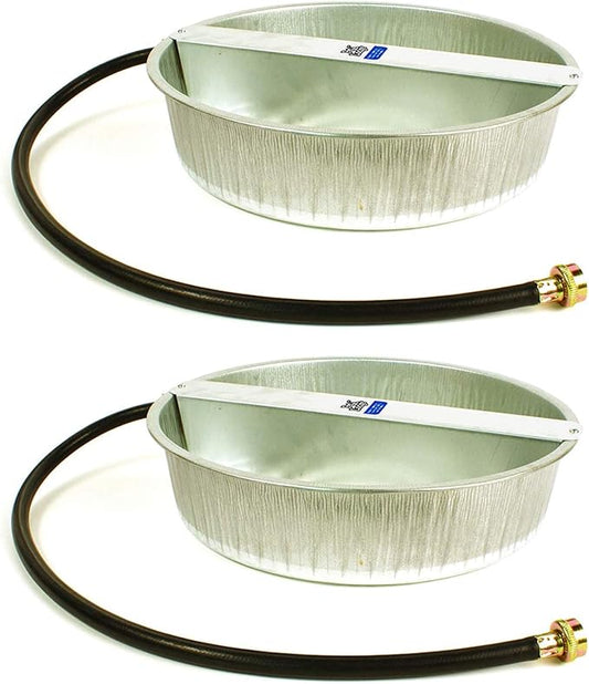 Little Giant 13-Quart Galvanized Steel Ever Full Pet Water Bowl Dish (2 Pack)