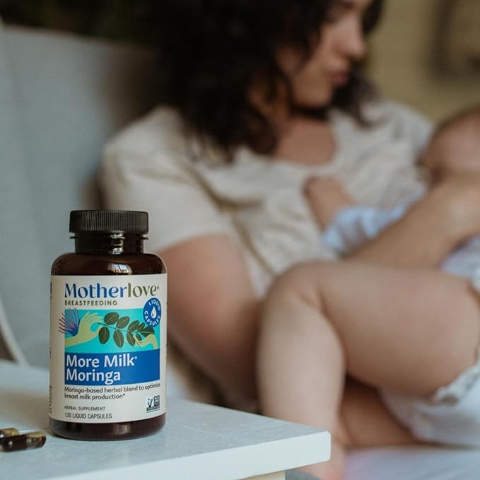 Motherlove More Milk Moringa (135 Liquid caps) Moringa-Based Lactation Supplement to Support Breast Milk Supply—Non-GMO, Organic Herbs, Vegan, Kosher
